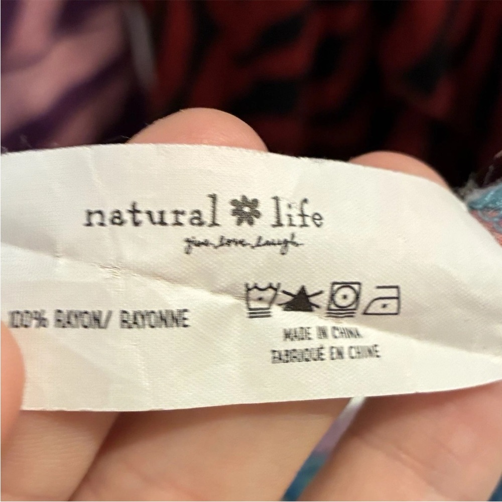 Natural Life Skirt M Multicolor Floral Rayon - Picture 4 of 7
